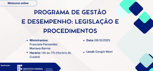 Curso: “Programa de gestão e desempenho: legislação e procedimentos”